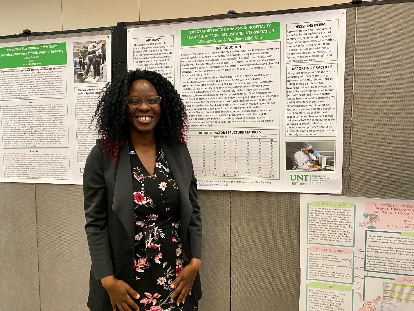 Millicent Njeri posing with her research