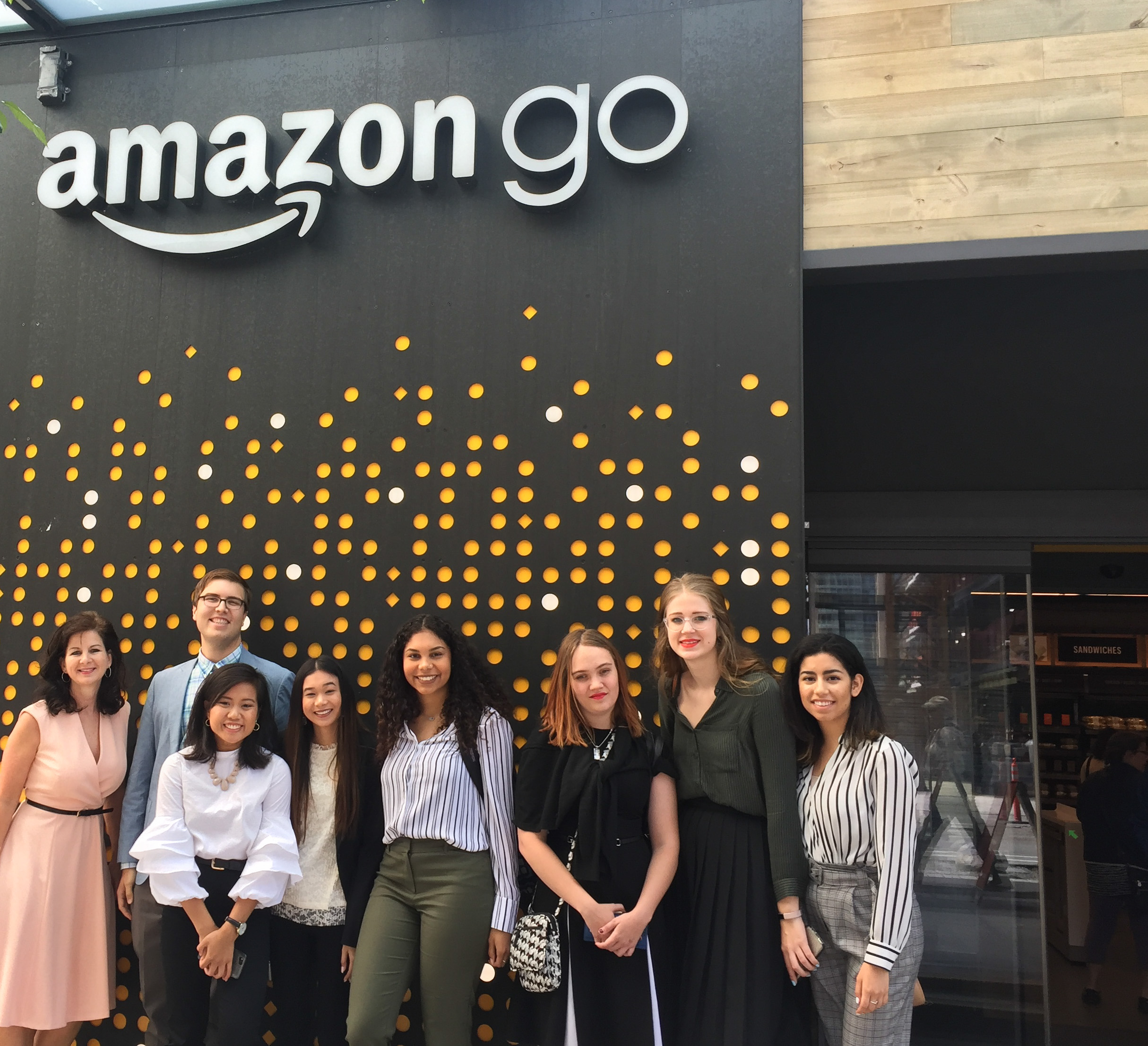 University of North Texas students and Linda Mihalick visiting Amazon headquarters in Seattle